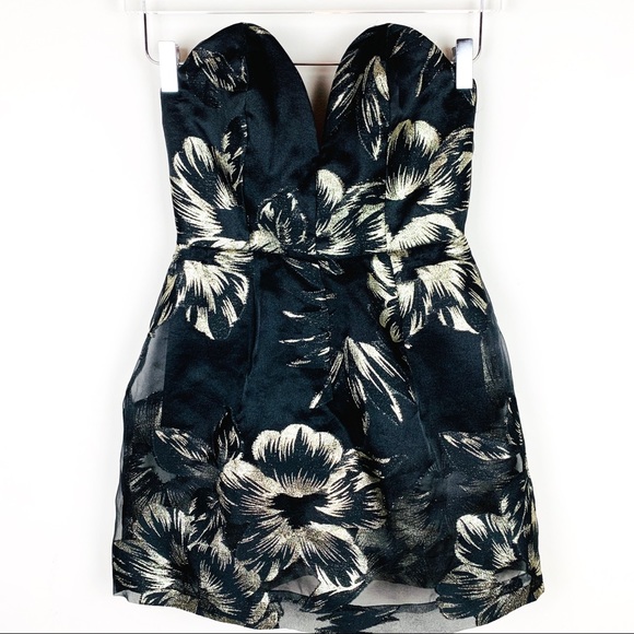 ASOS Dresses & Skirts - ASOS Black and gold Plunging Neckline mini Dress
